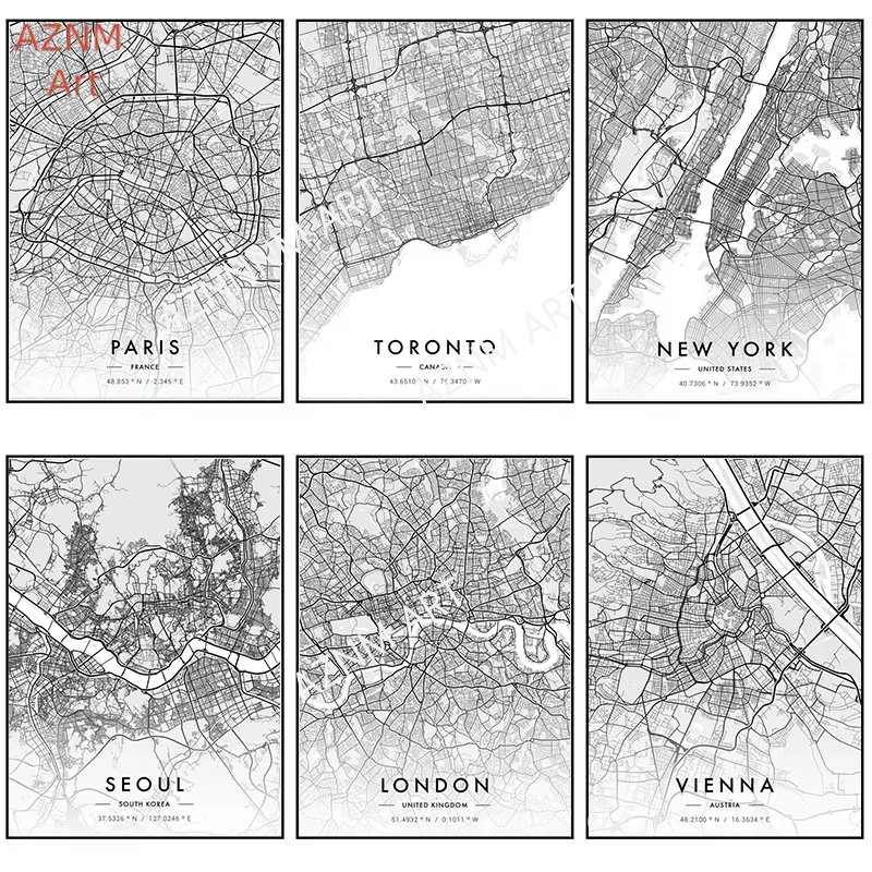 Photography Mapped - Mapa miasta grafika plakat Paryż Nowy