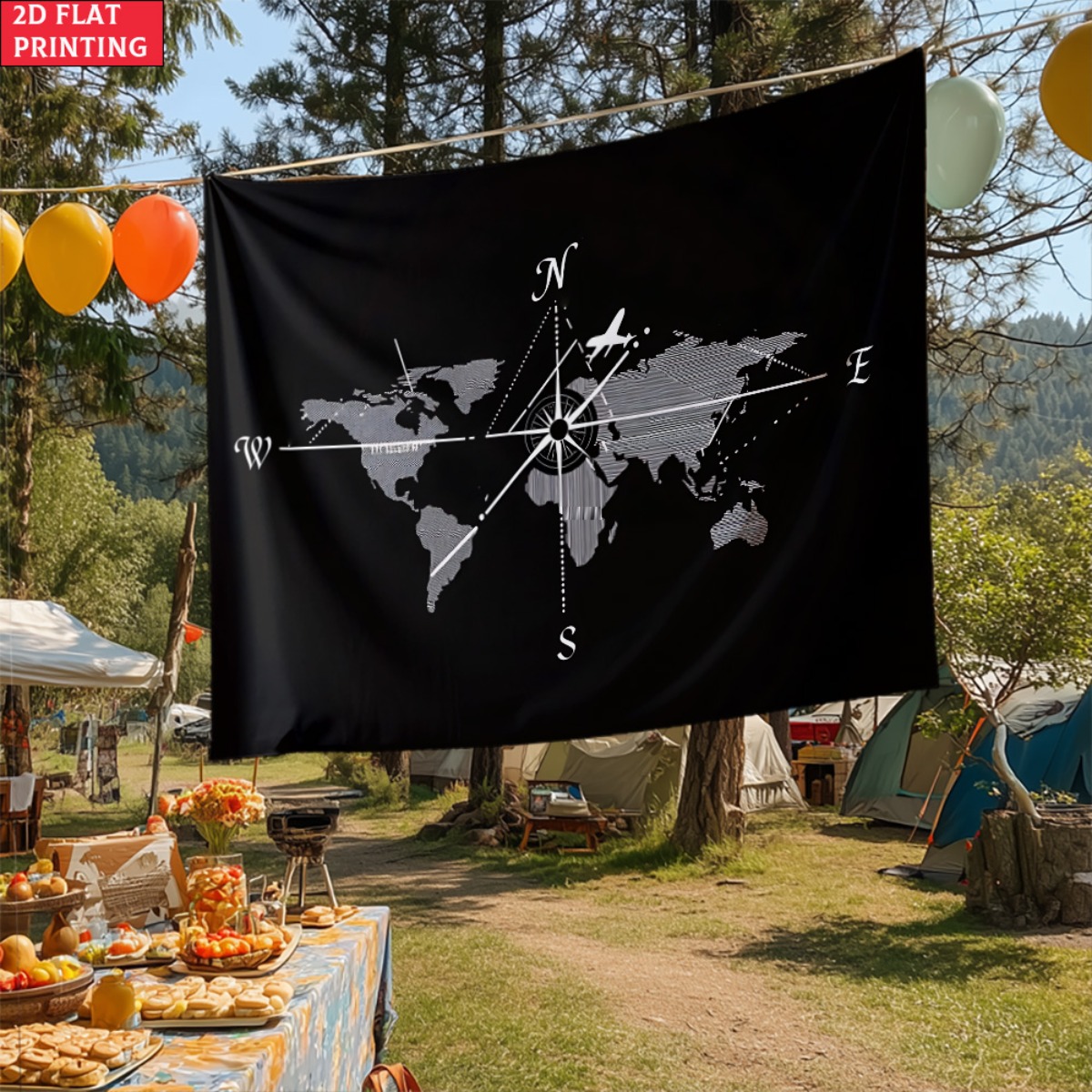 Mapa Świata z Kompasem Bez Ram – Photography Mapped recenzja i cena