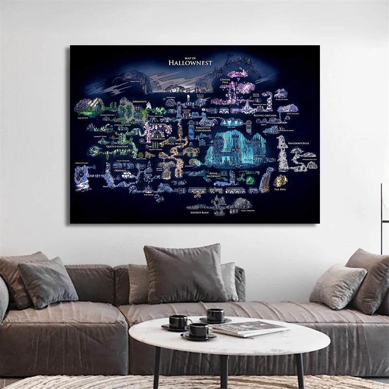 Mapa gry Hollow Knight, plakat – Photography Mapped recenzja i cena