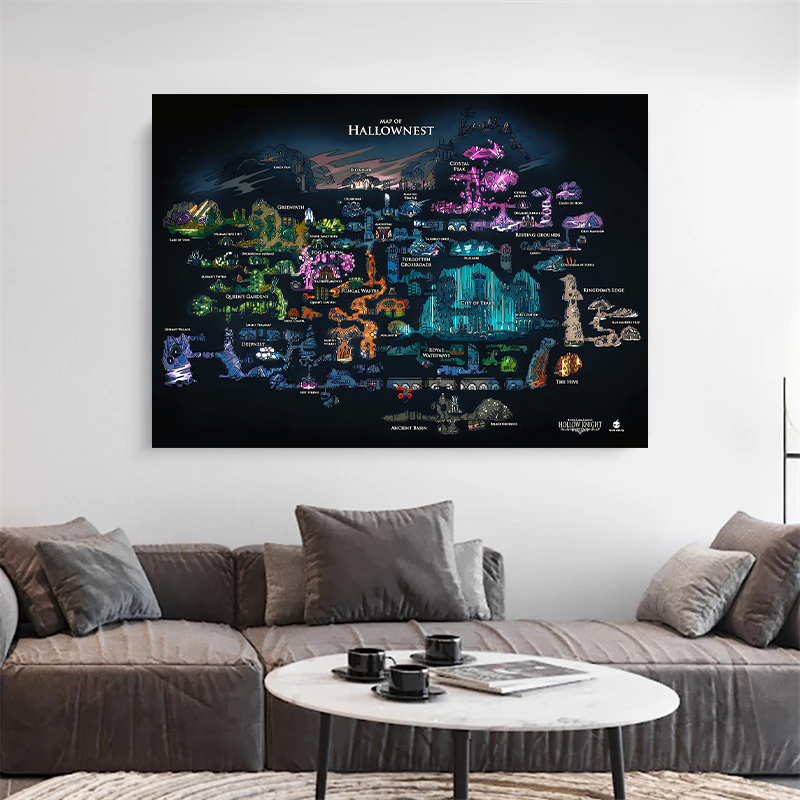Mapa gry Hollow Knight, plakat – Photography Mapped recenzja i cena