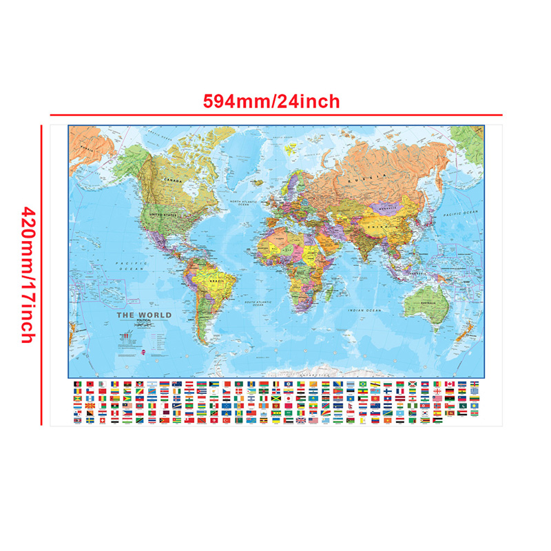 A2 Mapa świata 59 * 42 cm z fl – Photography Mapped recenzja i cena