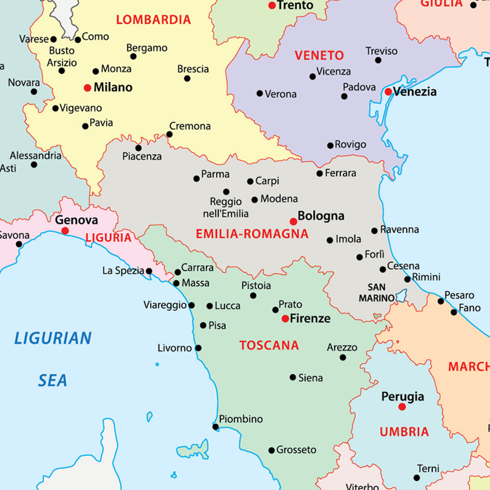 42 * 59 cm Włoska mapa polityc – Photography Mapped recenzja i cena